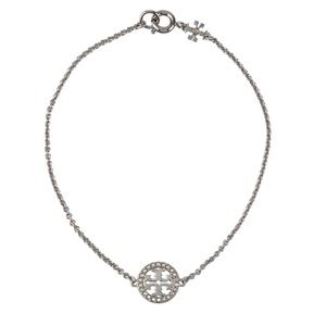 TORY BURCH MILLER PAVÉ CHAIN BRACELET IN SILVER. NWOT